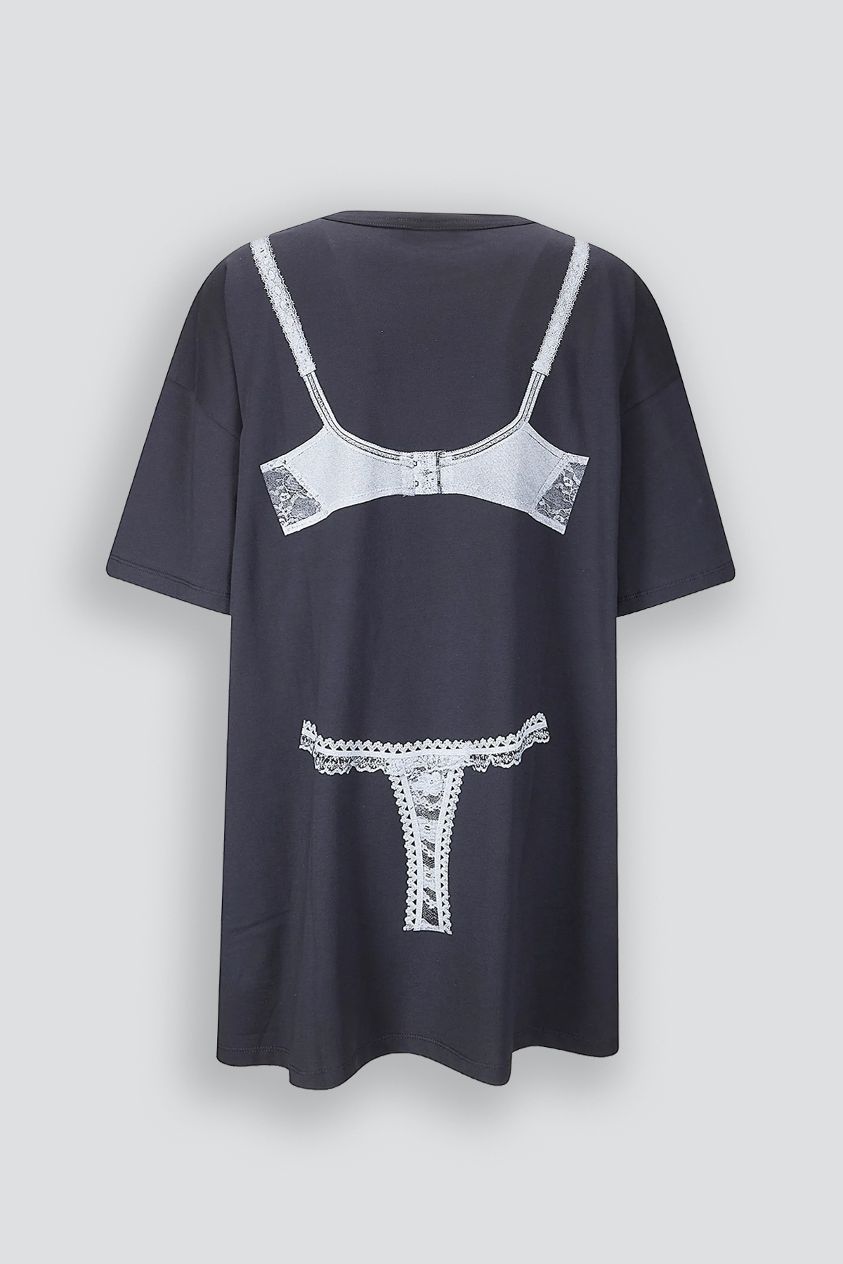 Washed Black Trompe L'oeil Tall Tee Knit