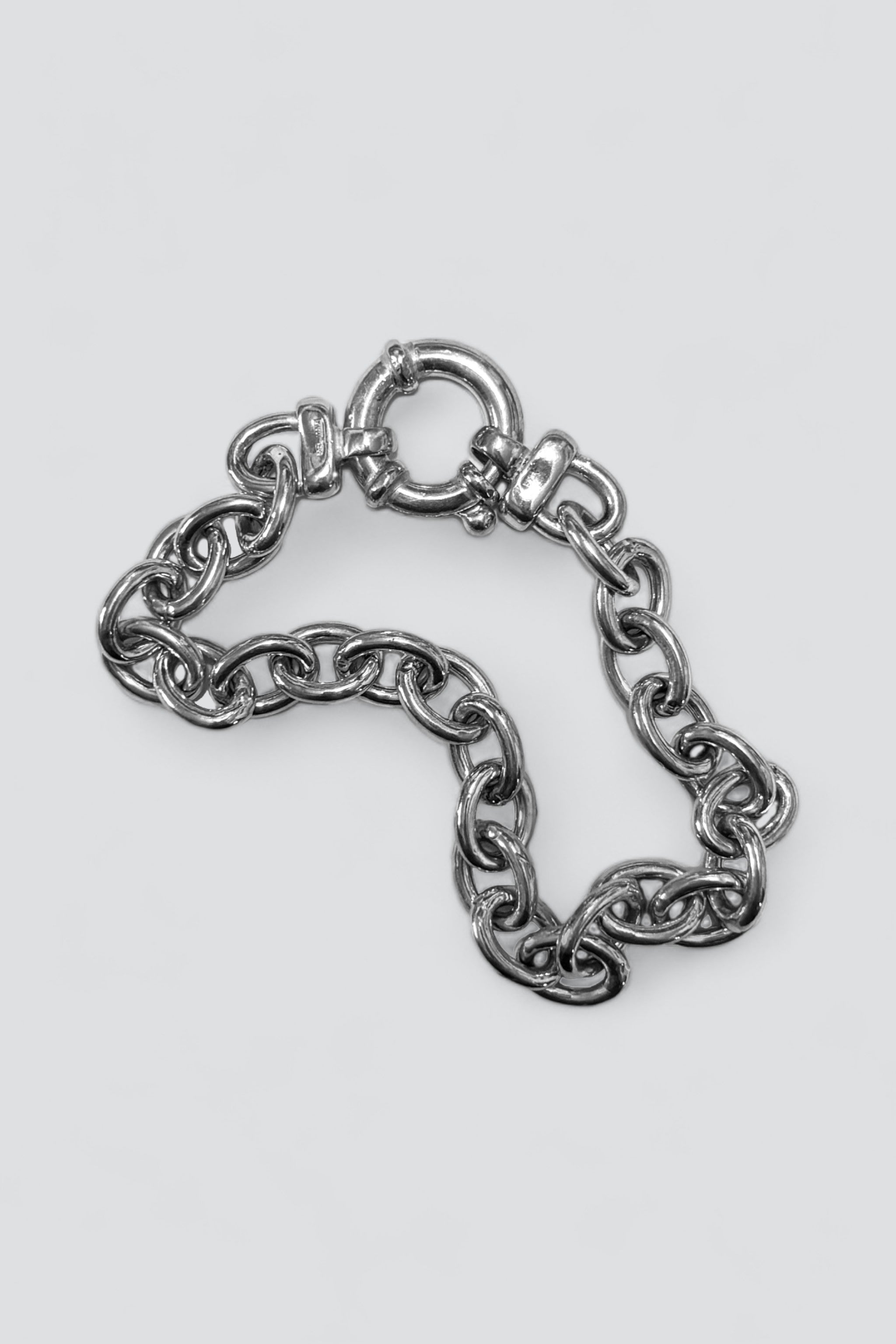 Sterling Silver Wide Cable Chain Bracelet