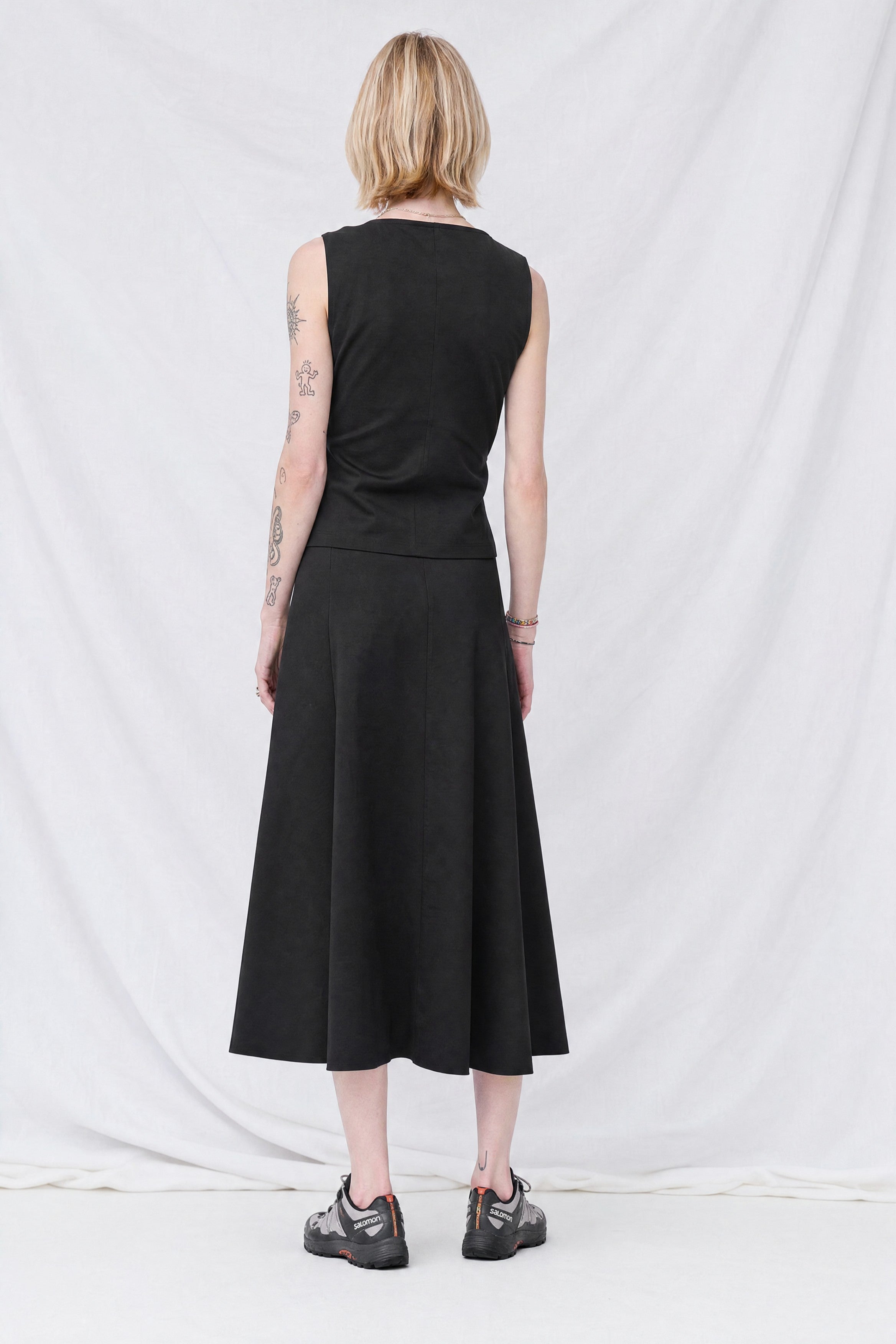 Black Taslan Knot Skirt