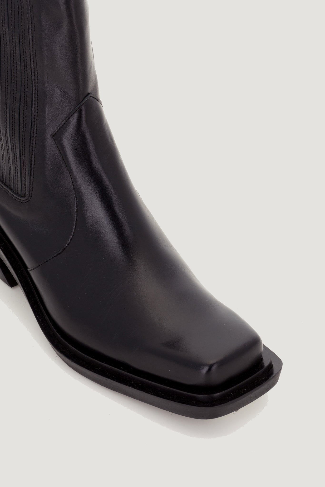 Black Leather Ranch Boot