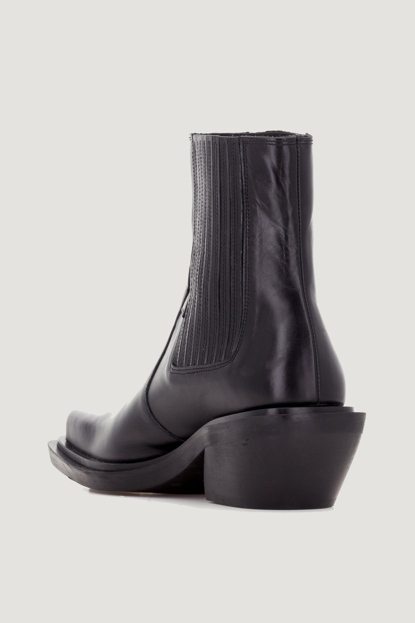 Black Leather Ranch Boot