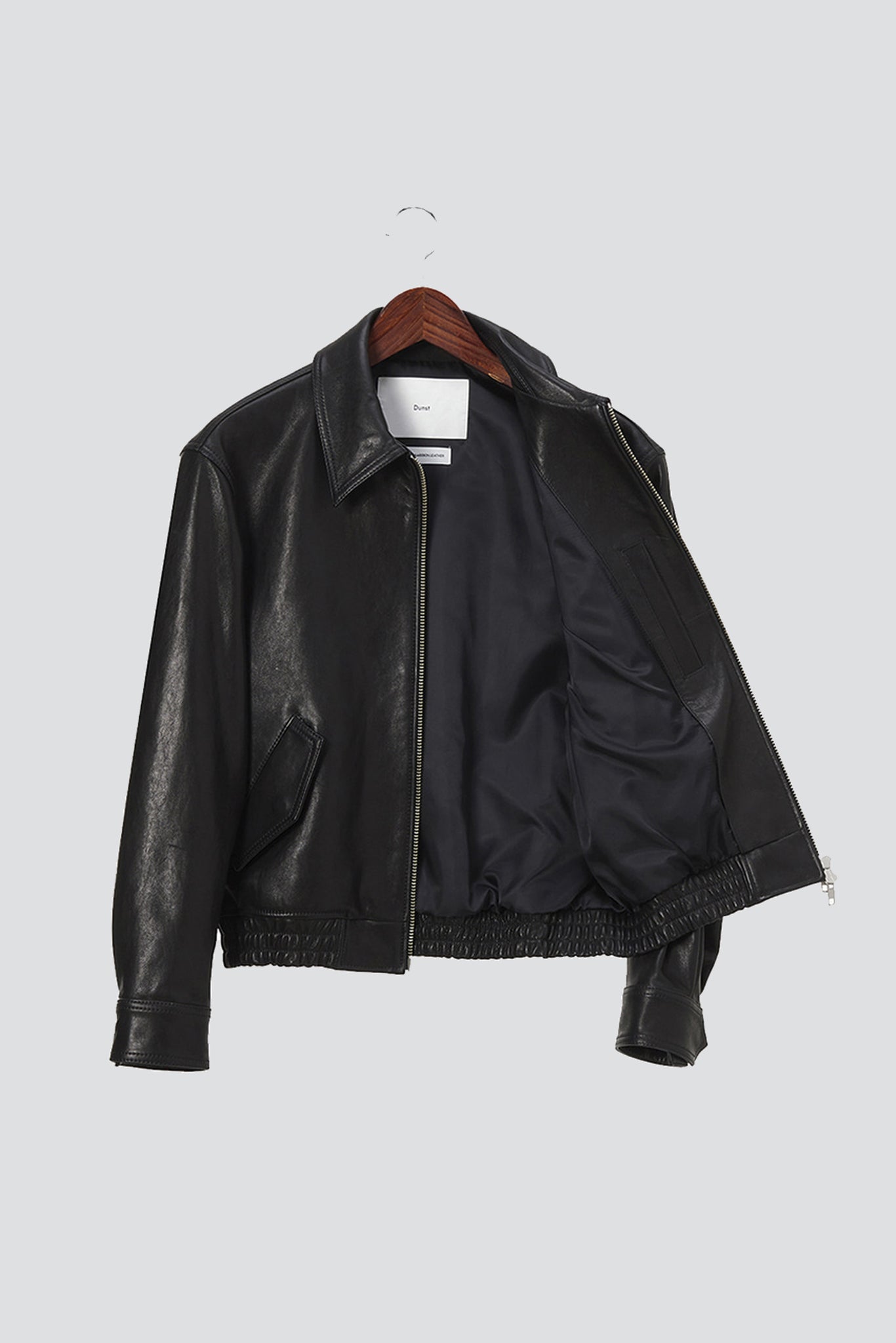 Unisex Black Italian Lambskin Leather Blouson