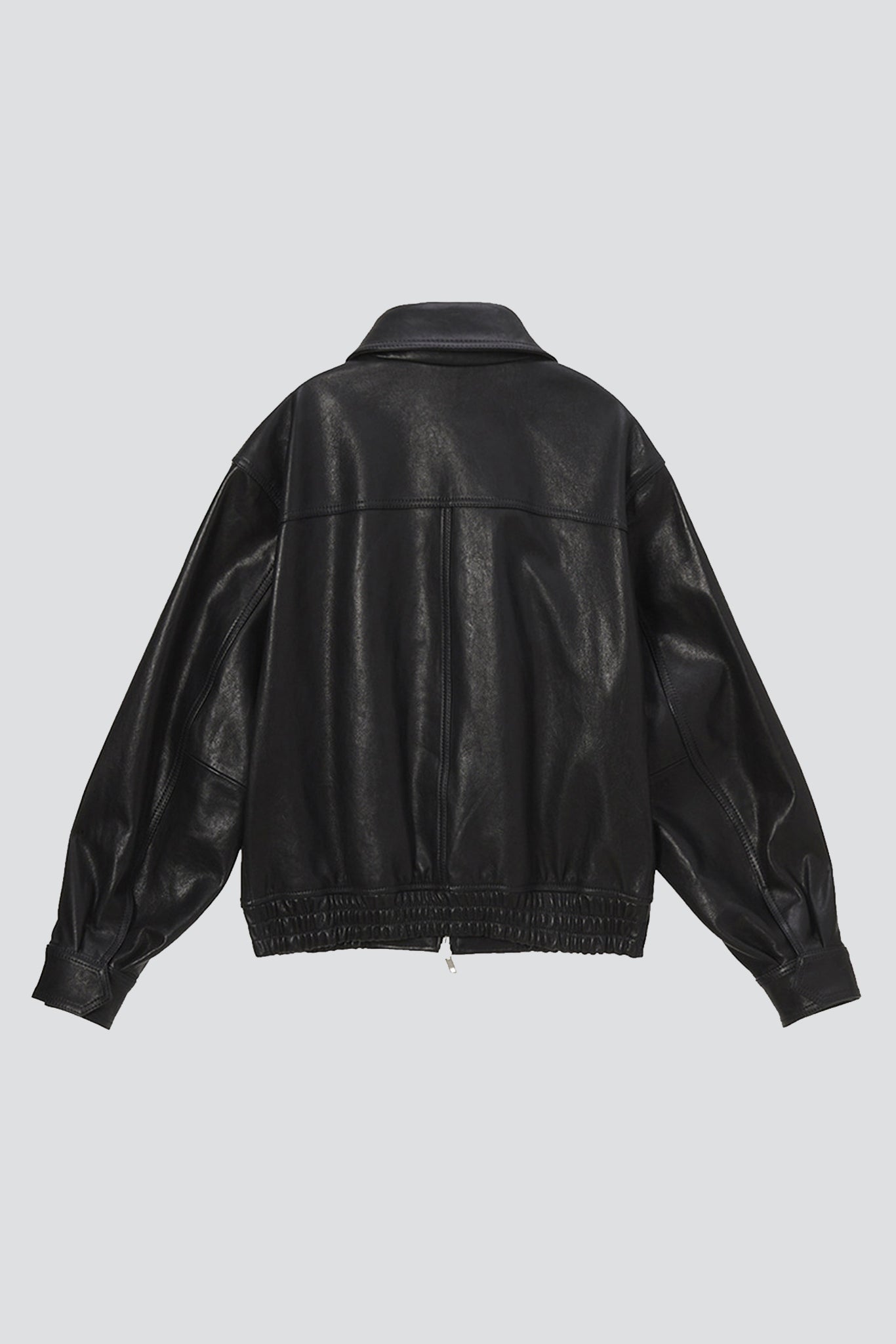 Unisex Black Italian Lambskin Leather Blouson