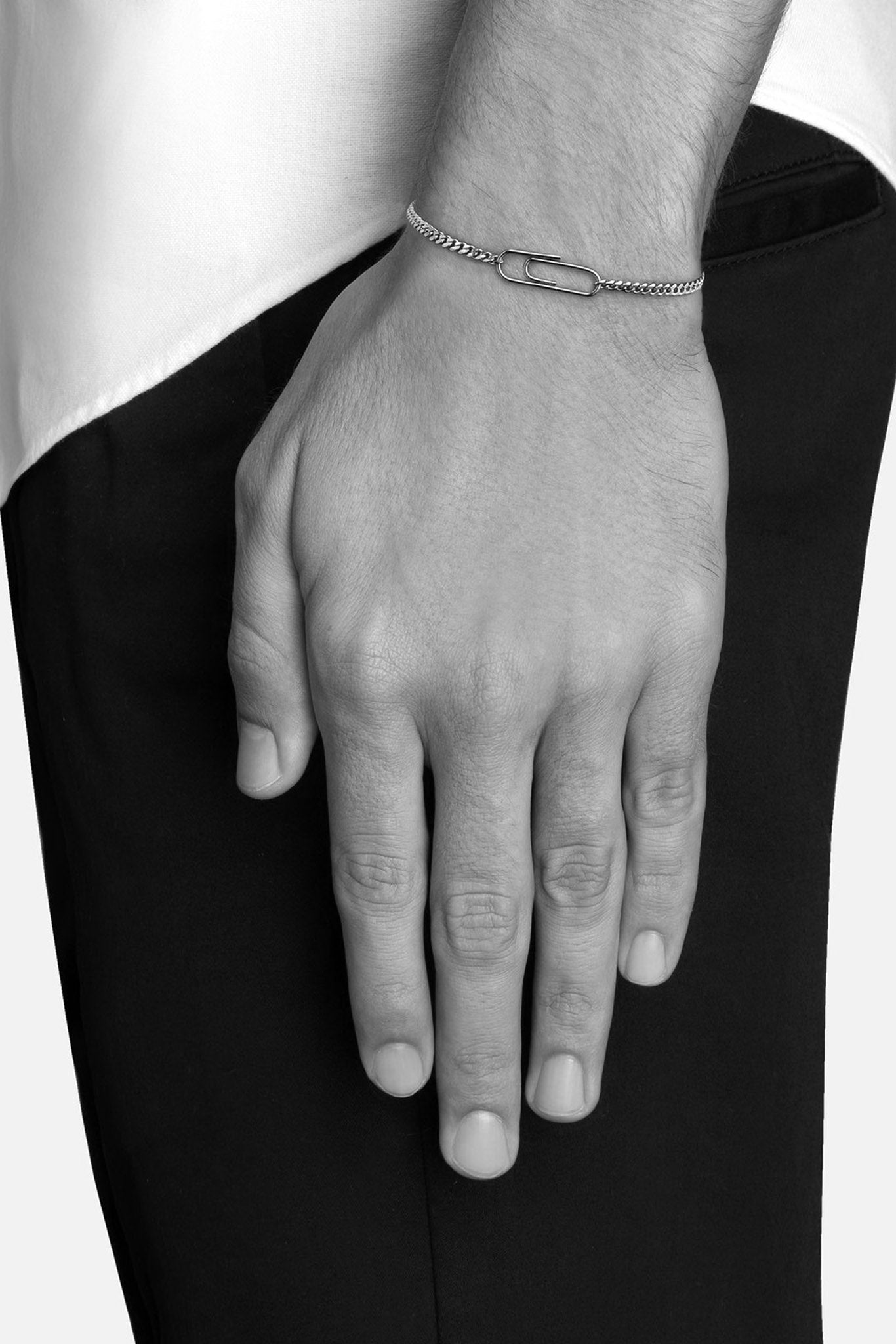 Sterling Silver Cuban Link Paper Clip Bracelet