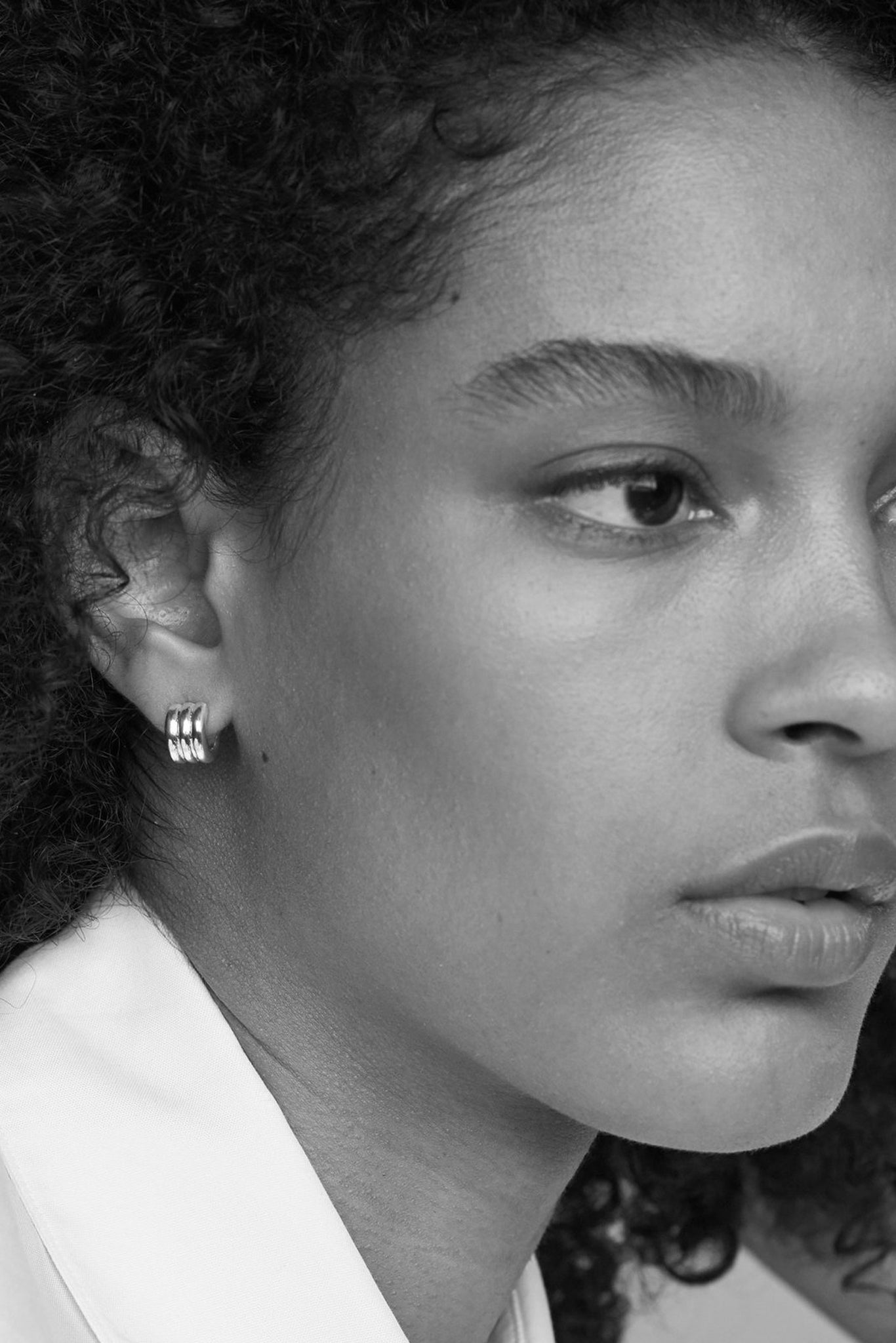 Sterling Silver Mini Triple Ridge Earrings