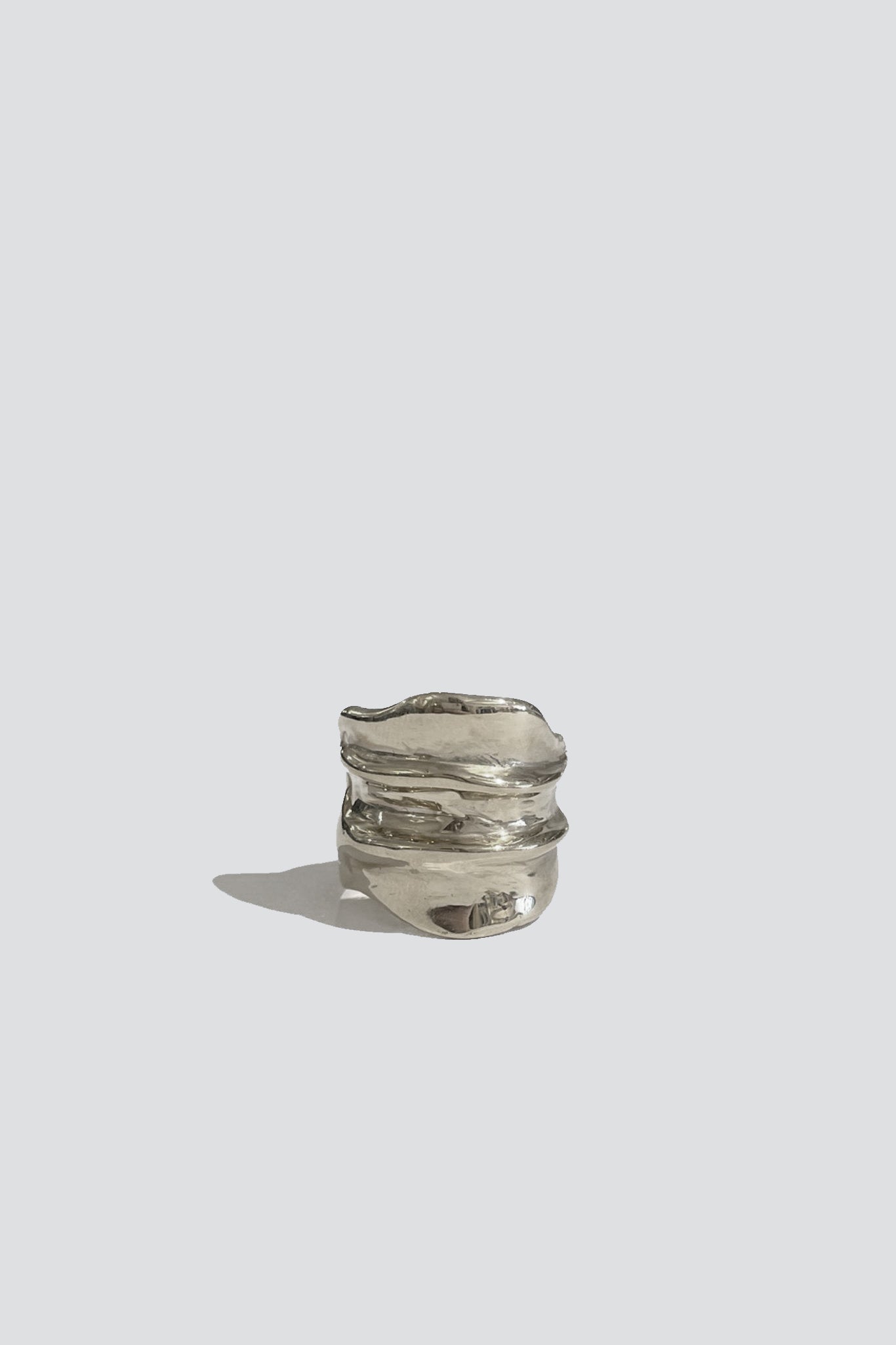 Sterling Silver Block 5 Ring