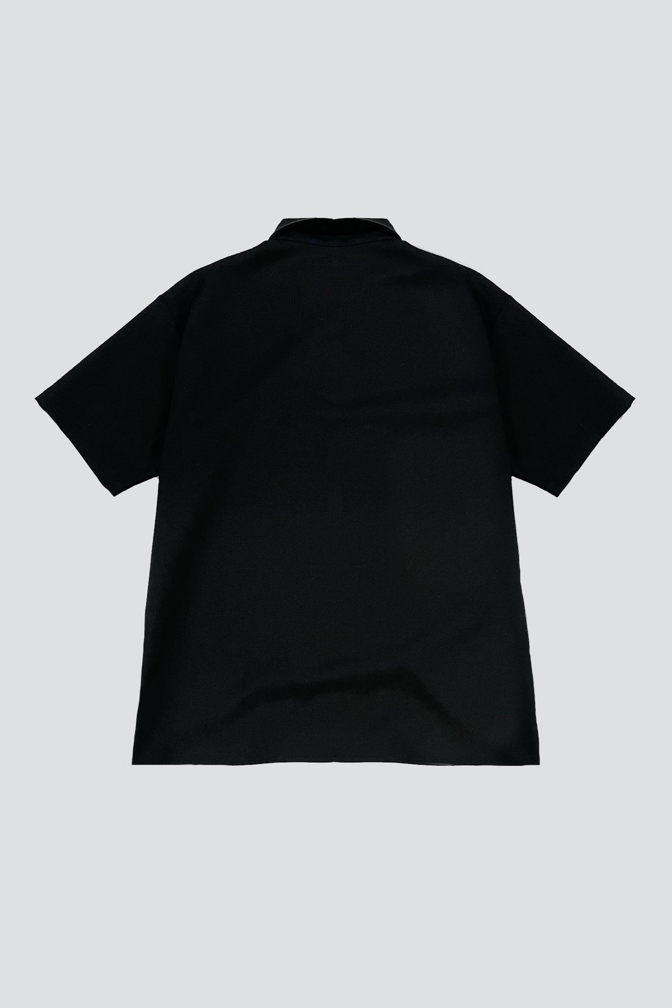 Black Suiting Zip Camp Shirt