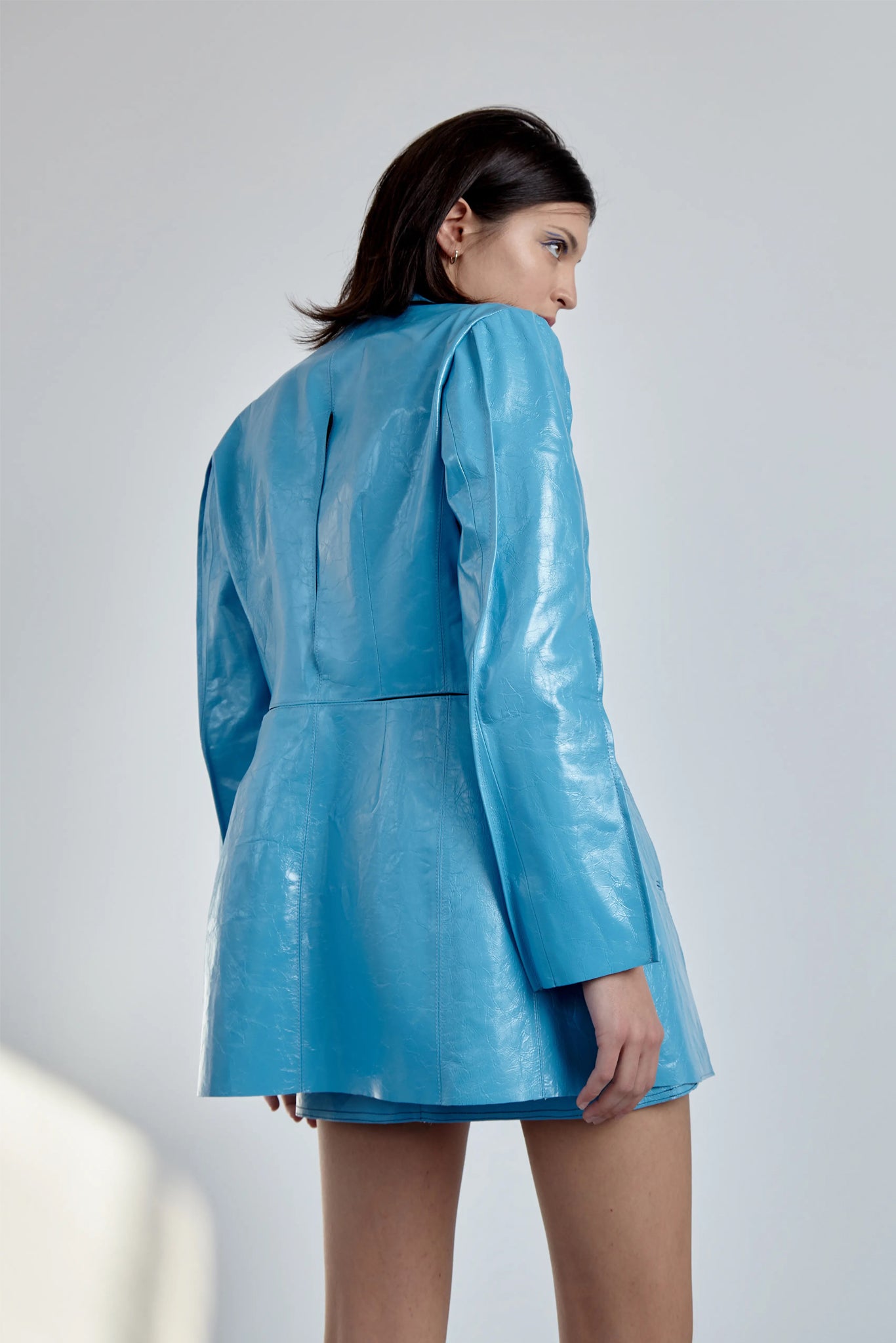 Ana Blue Leather Jacket
