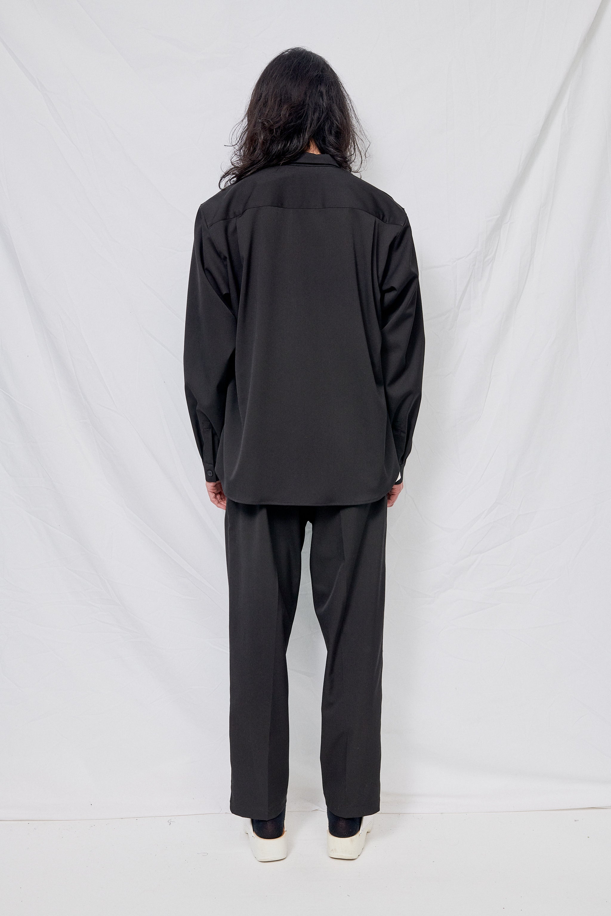 Black Suiting Zip Poet Shirt