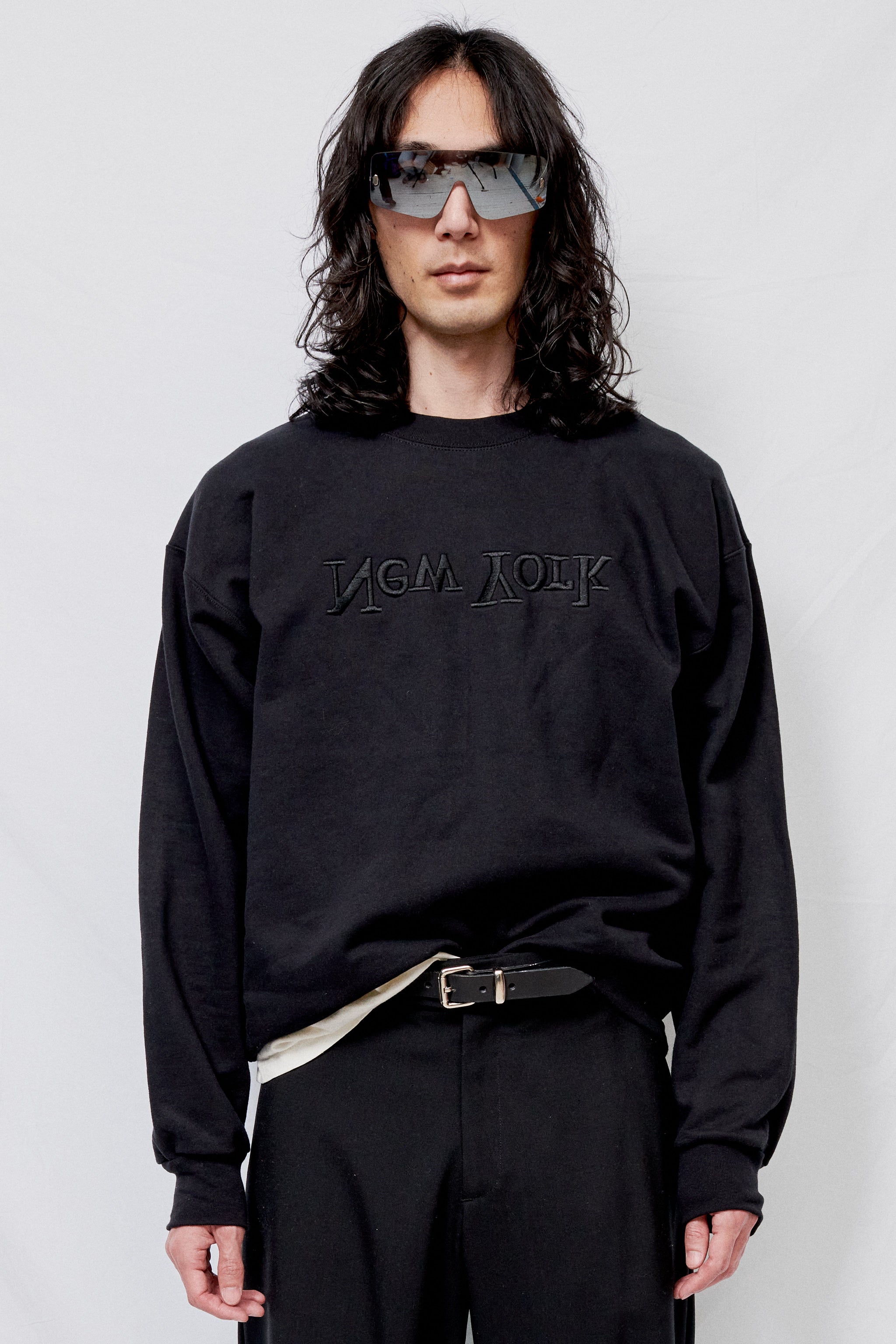Black Embroidered New York Logo Sweatshirt