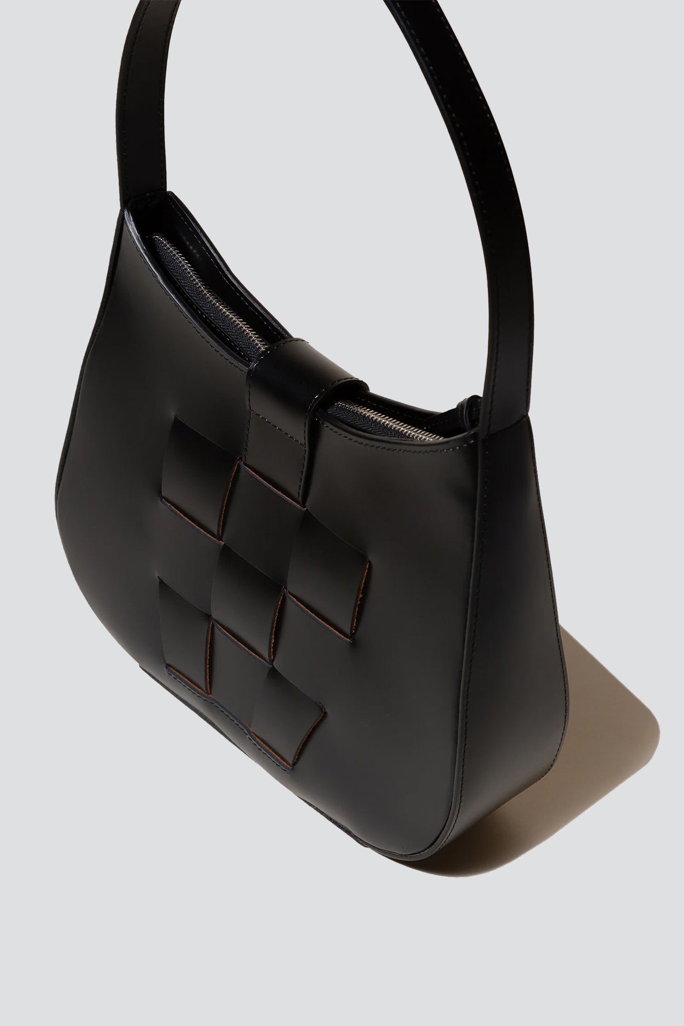 Black Leather Bauza Shoulder Bag