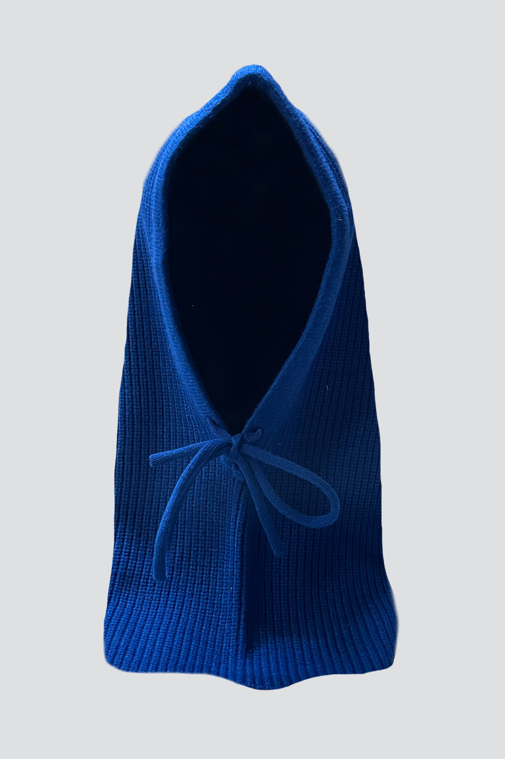 Azure Wool Blend Tie Hood