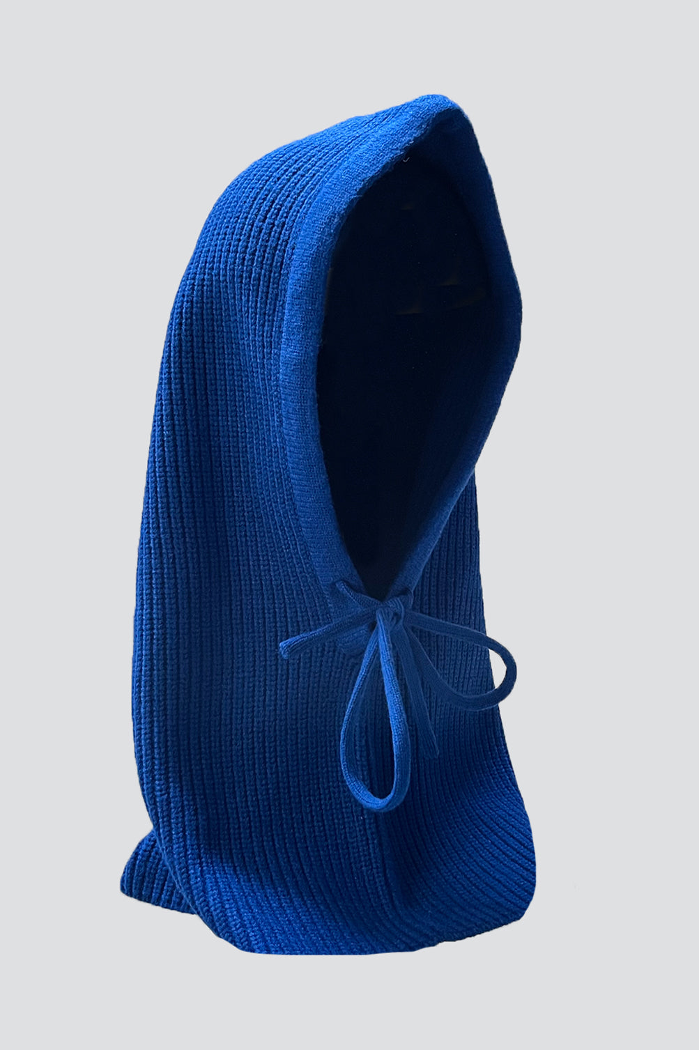 Azure Wool Blend Tie Hood