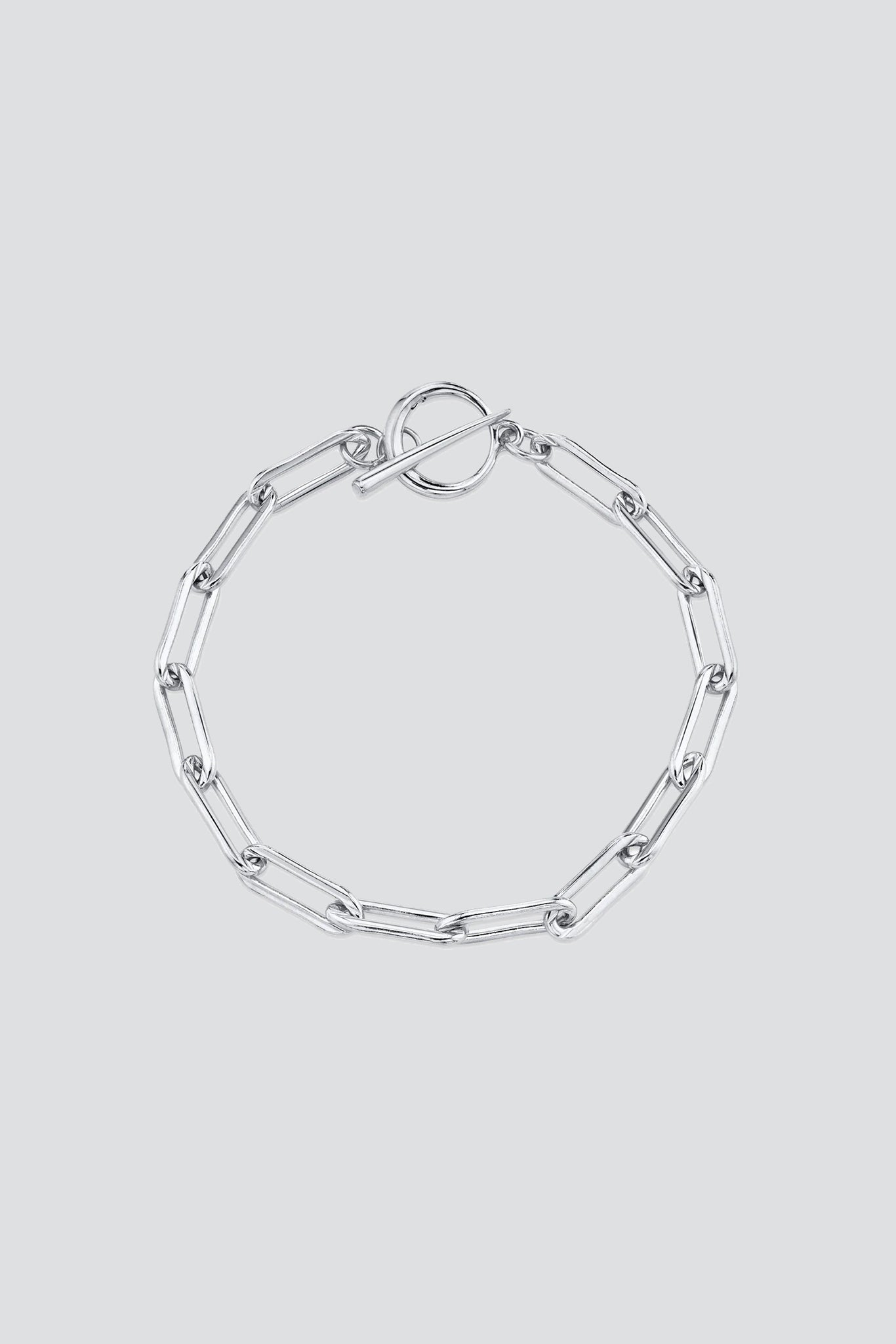 Sterling Silver Rectangular Link Chain Bracelet