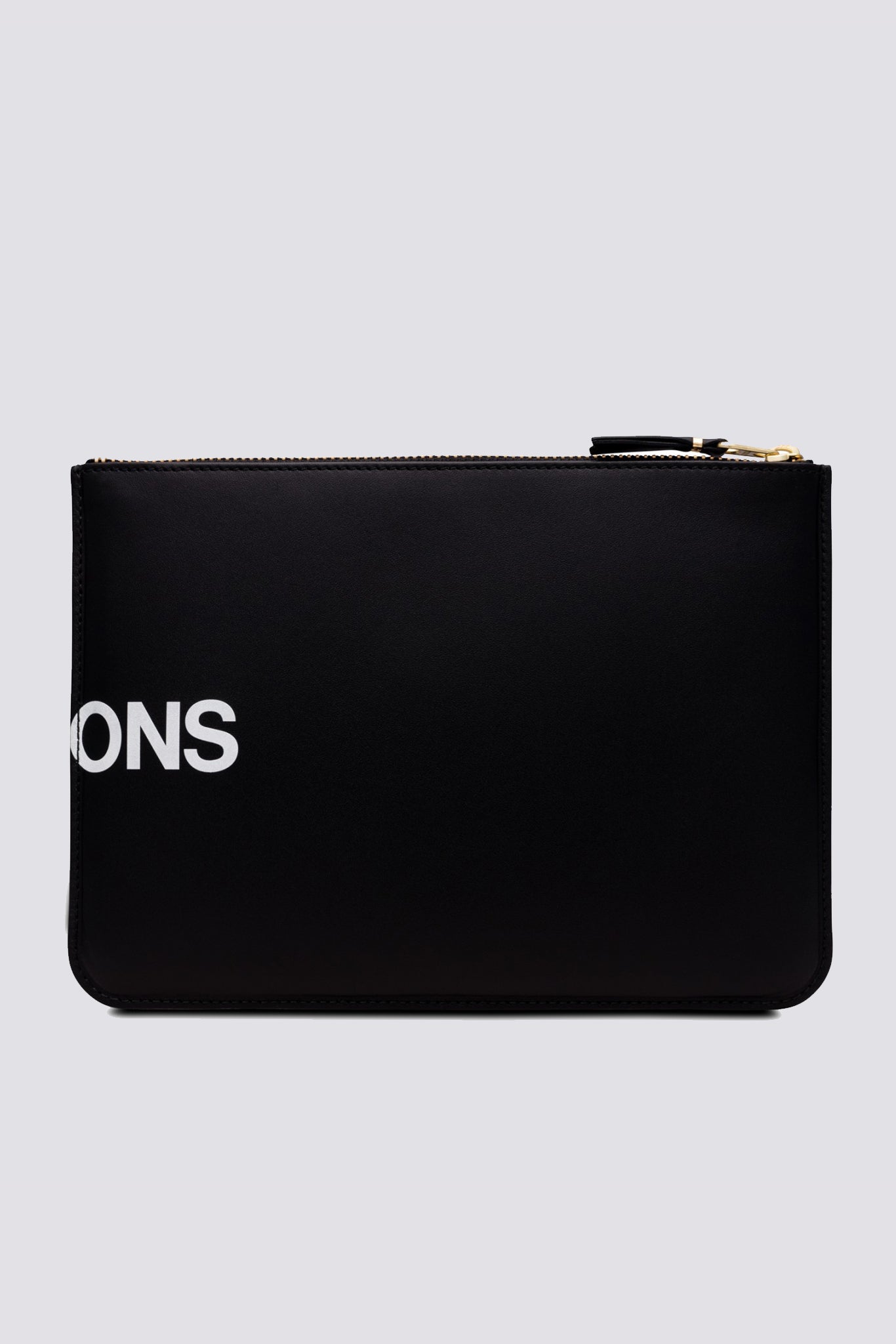 Leather Huge Logo Zip Wallet - Black - SA5100HL