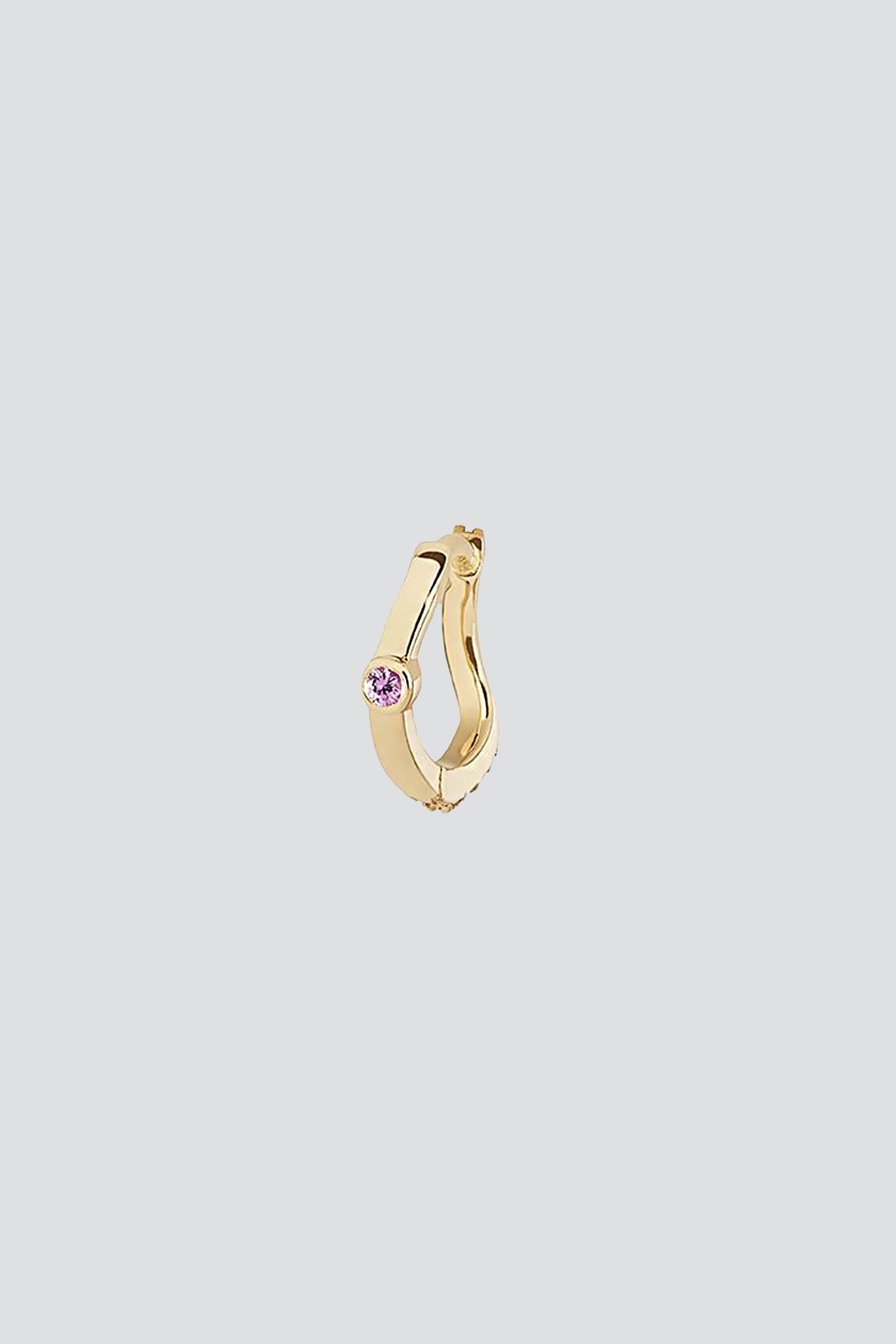 Gold Wave Diamond Huggie