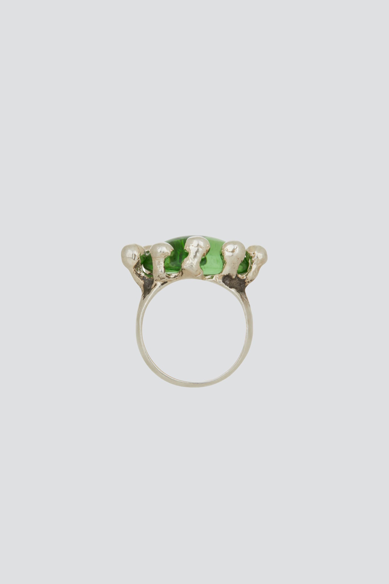 Sterling Silver Emerald Diva Ring