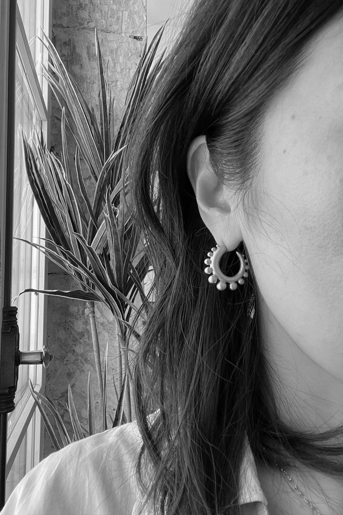 Sterling Silver Tiny Embellished Khartoum Hoops