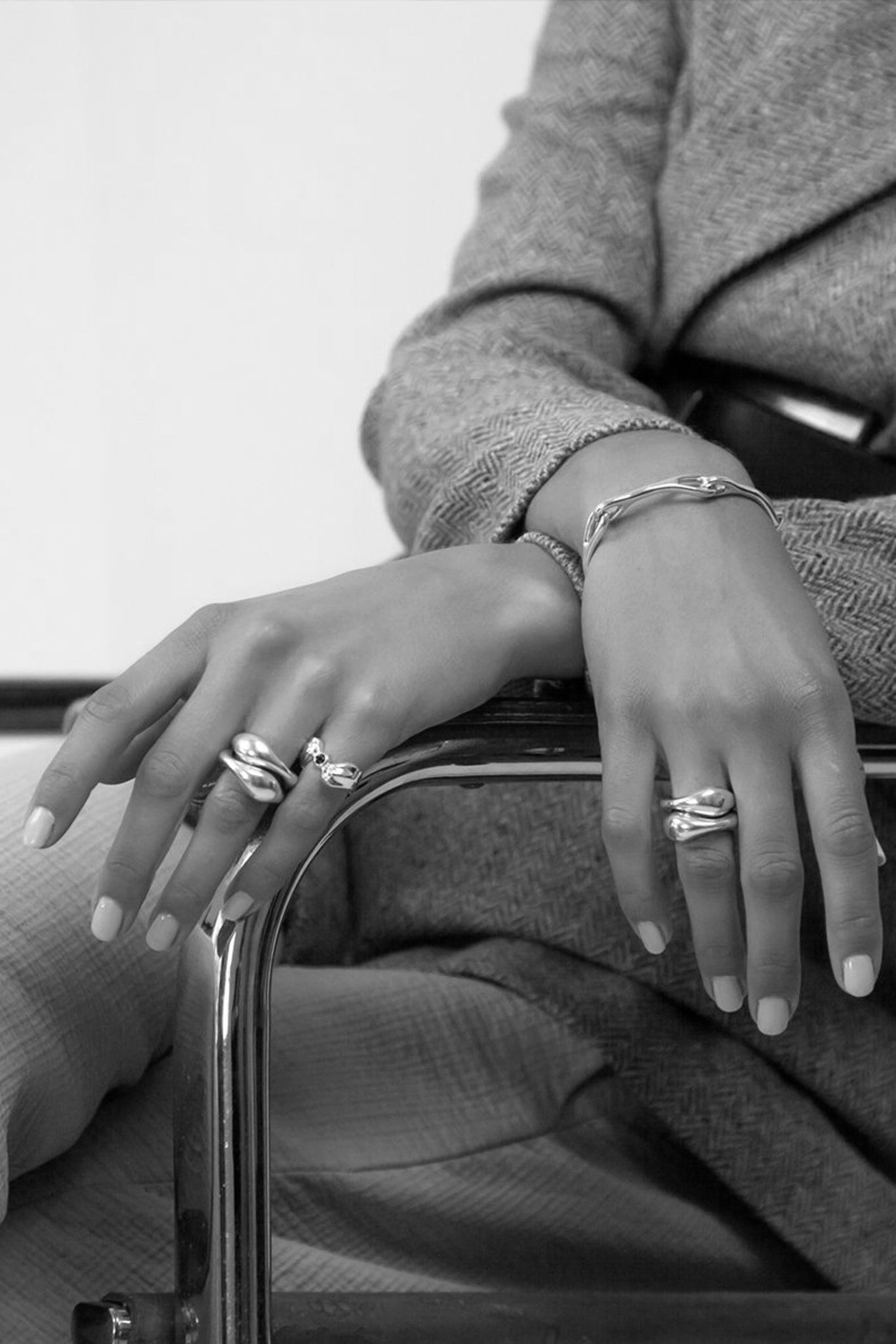 Sterling Silver Eva Double Set Ring