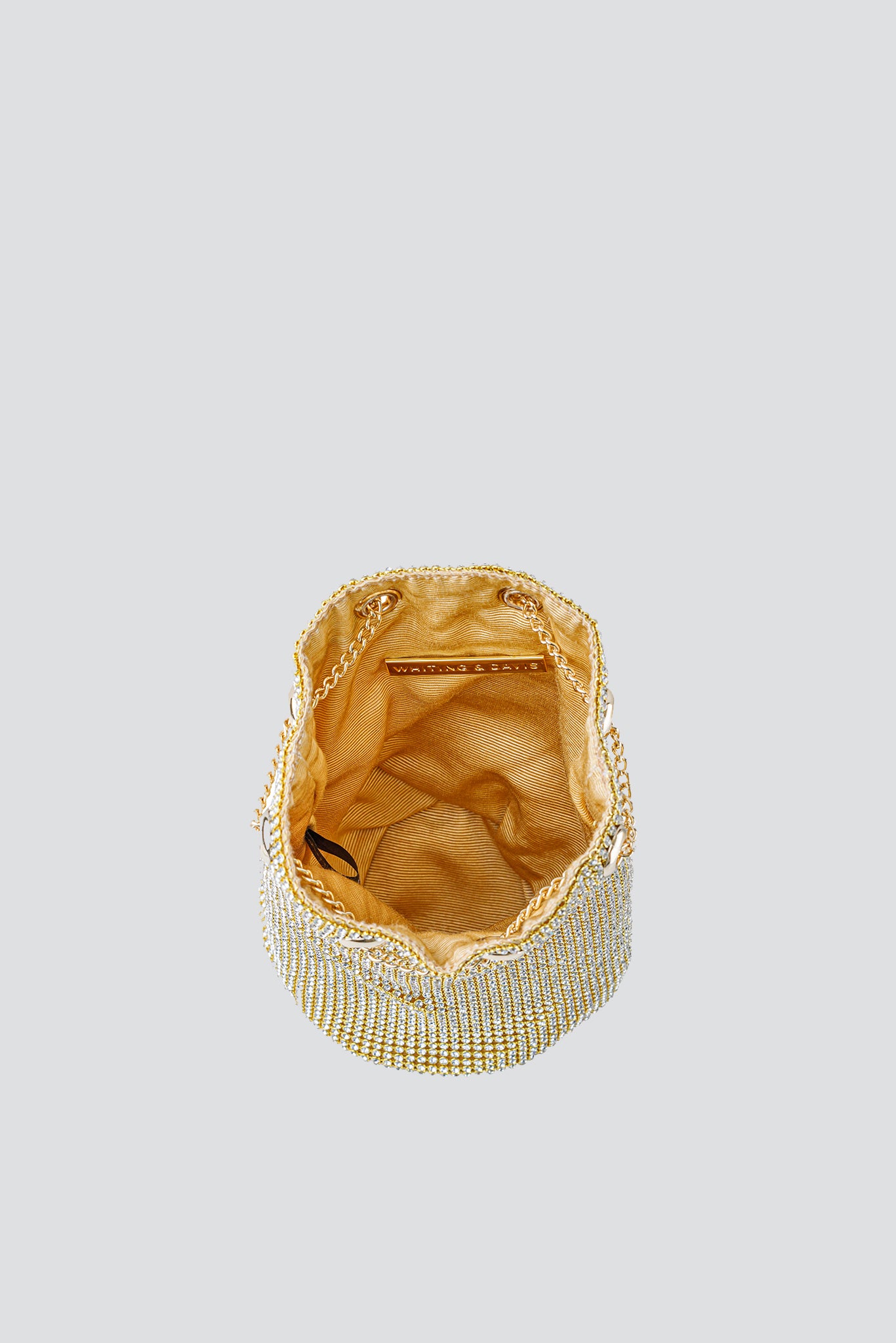 Gold Crystal Bucket Bag