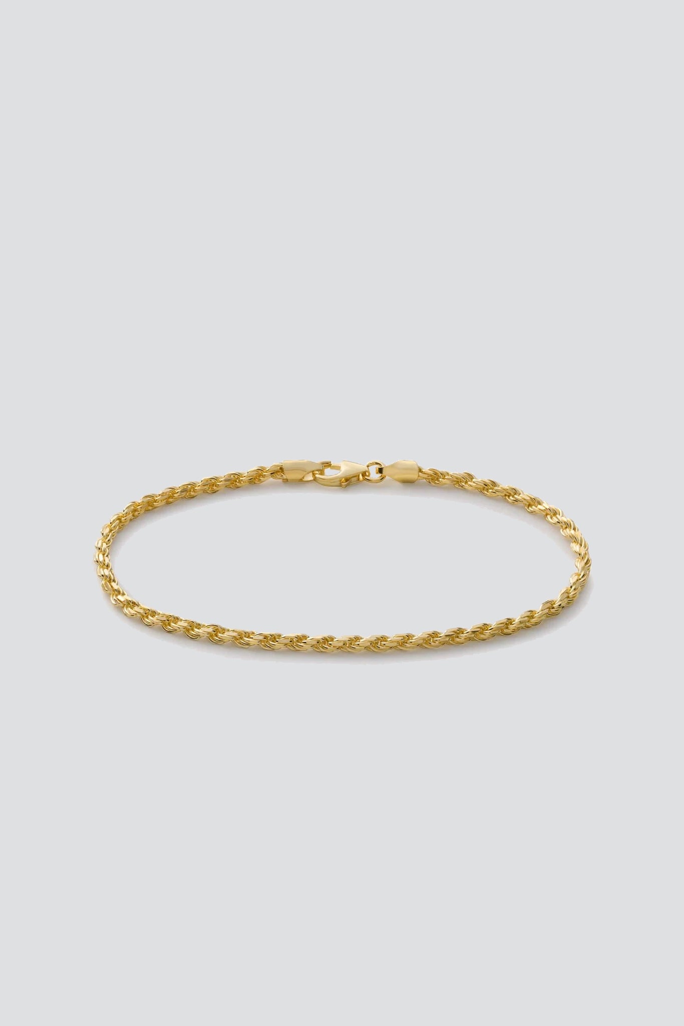 Gold Vermeil 2.4mm Rope Chain Bracelet