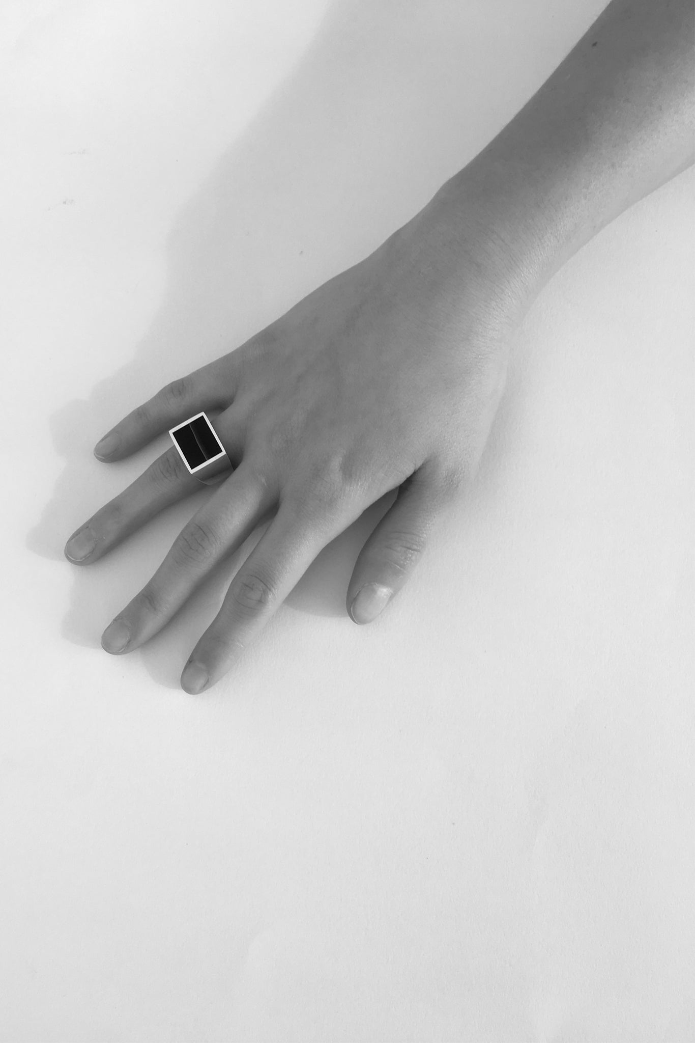 Black Onyx Square Signet Ring