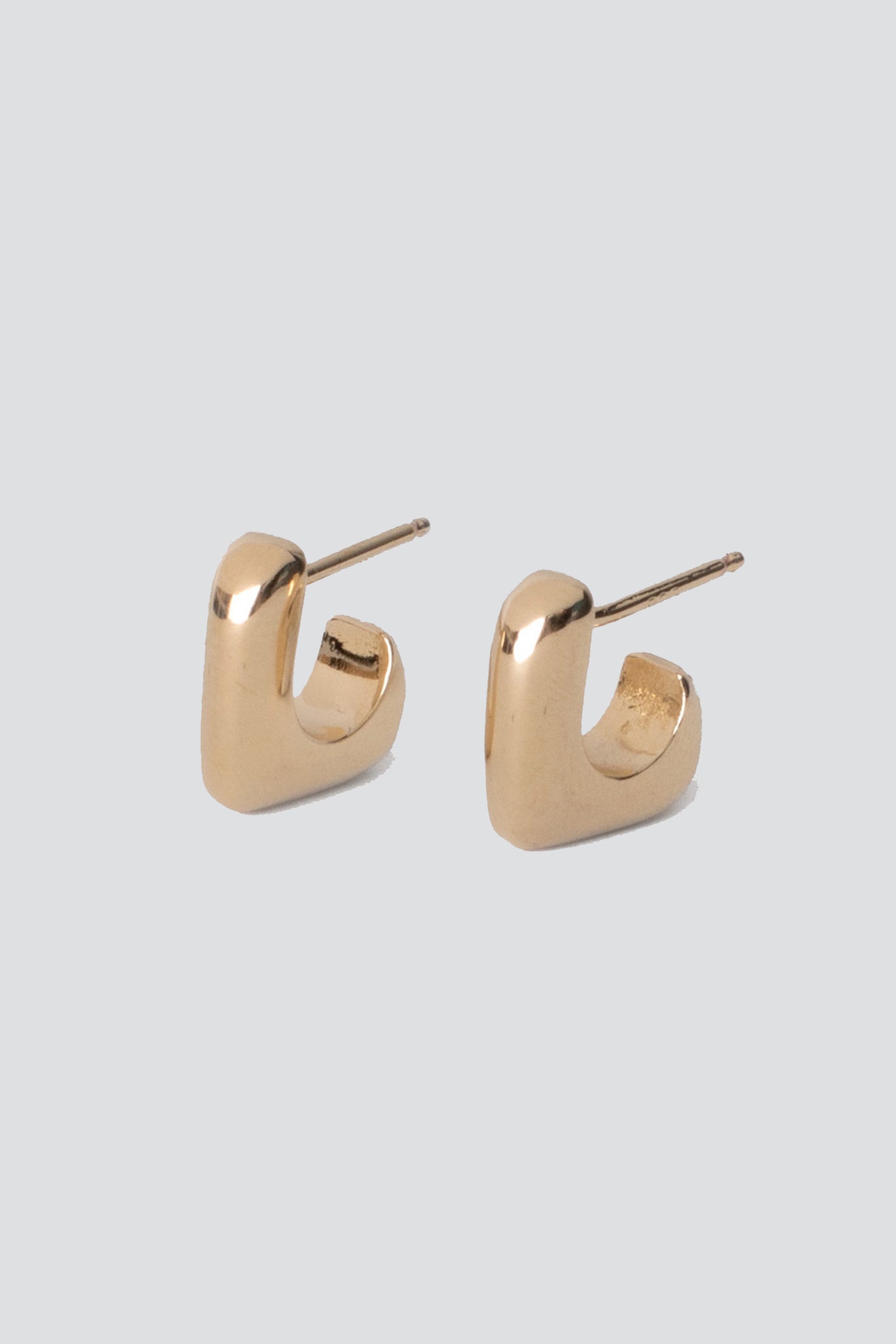 Gold Medium J Stack Earrings