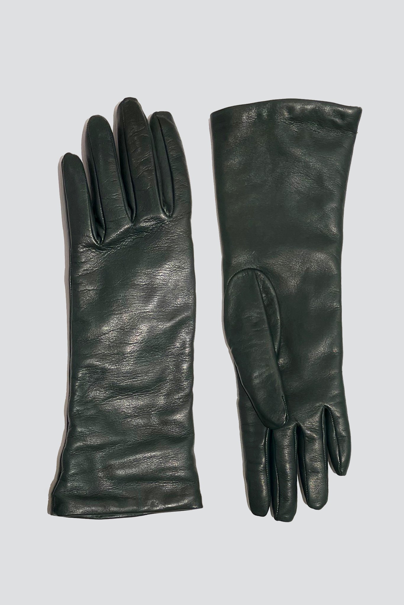 Leather Lined Slim Green Glove