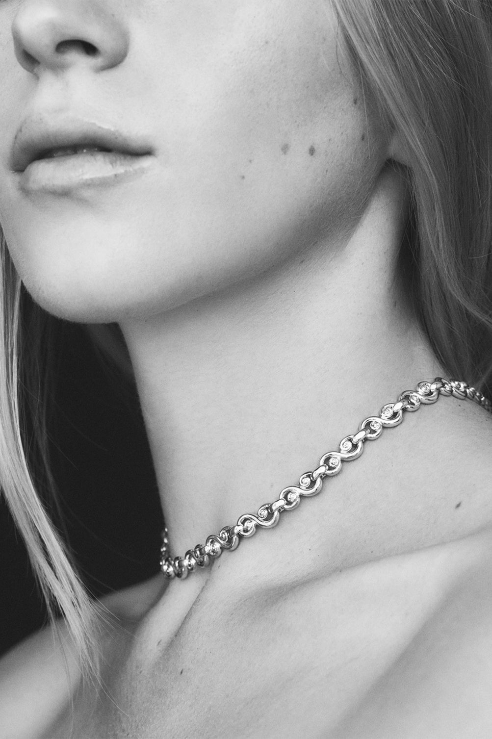 Silver Swirl Chain Necklace