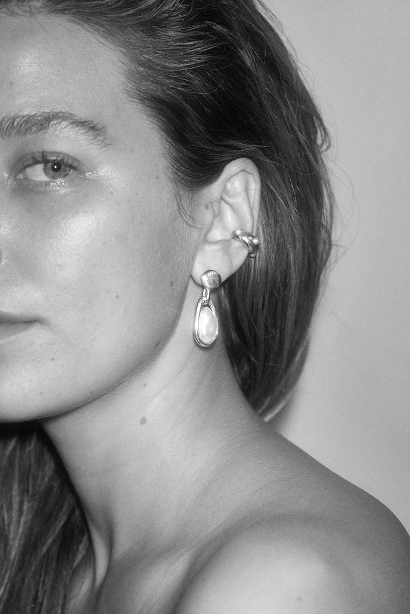 Small Caged Pearl Earrings