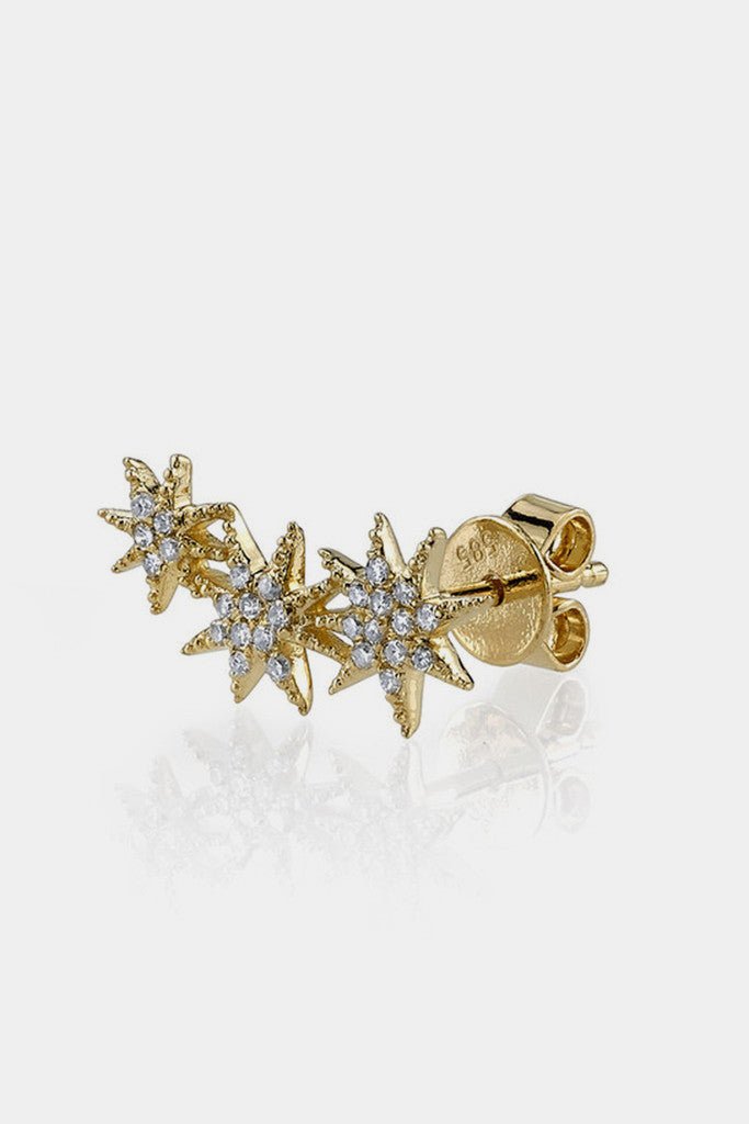 14K Triple Shooting Star Earrings