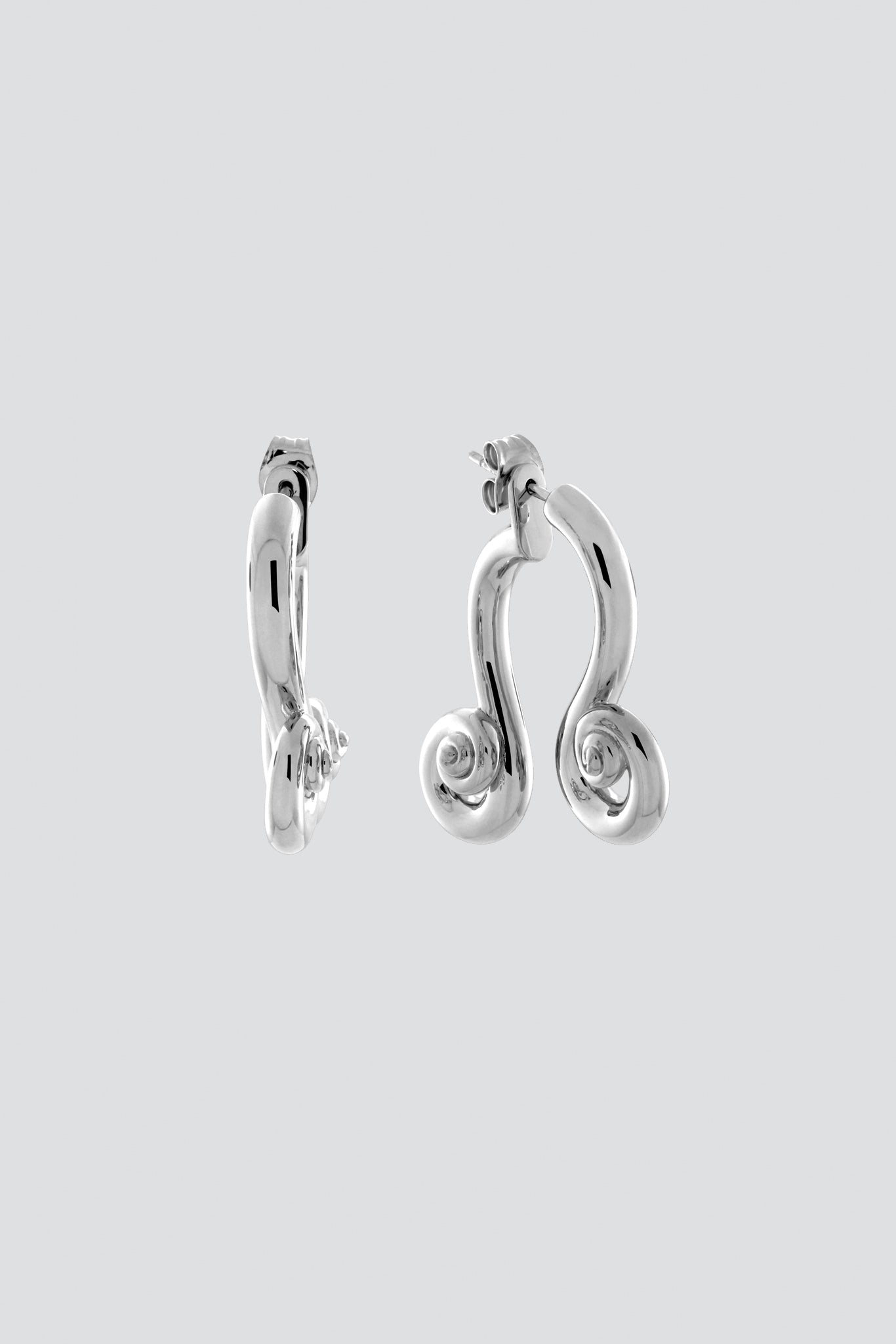 Silver Double Swirl Earring