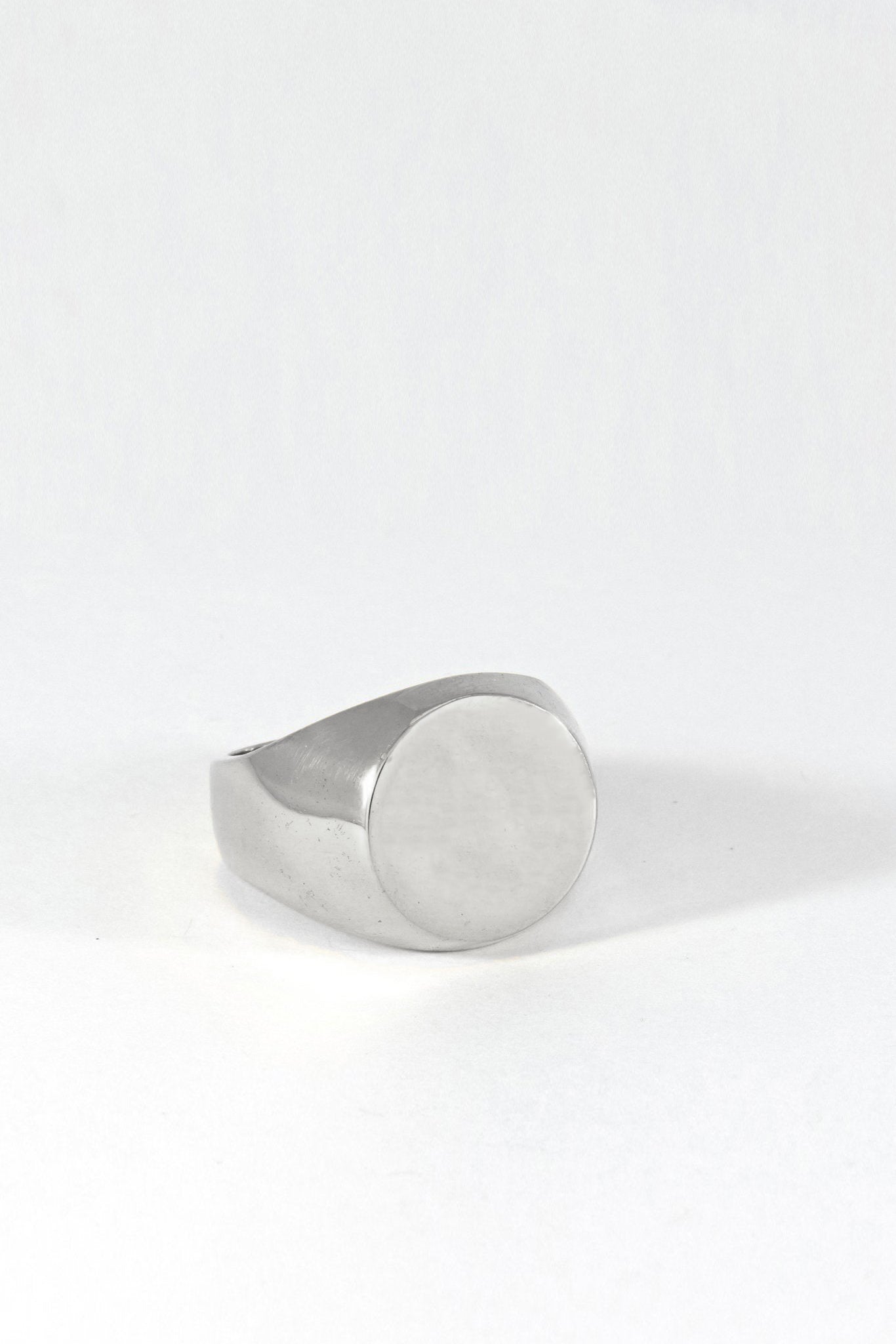 Solid Silver Signet Ring - Round