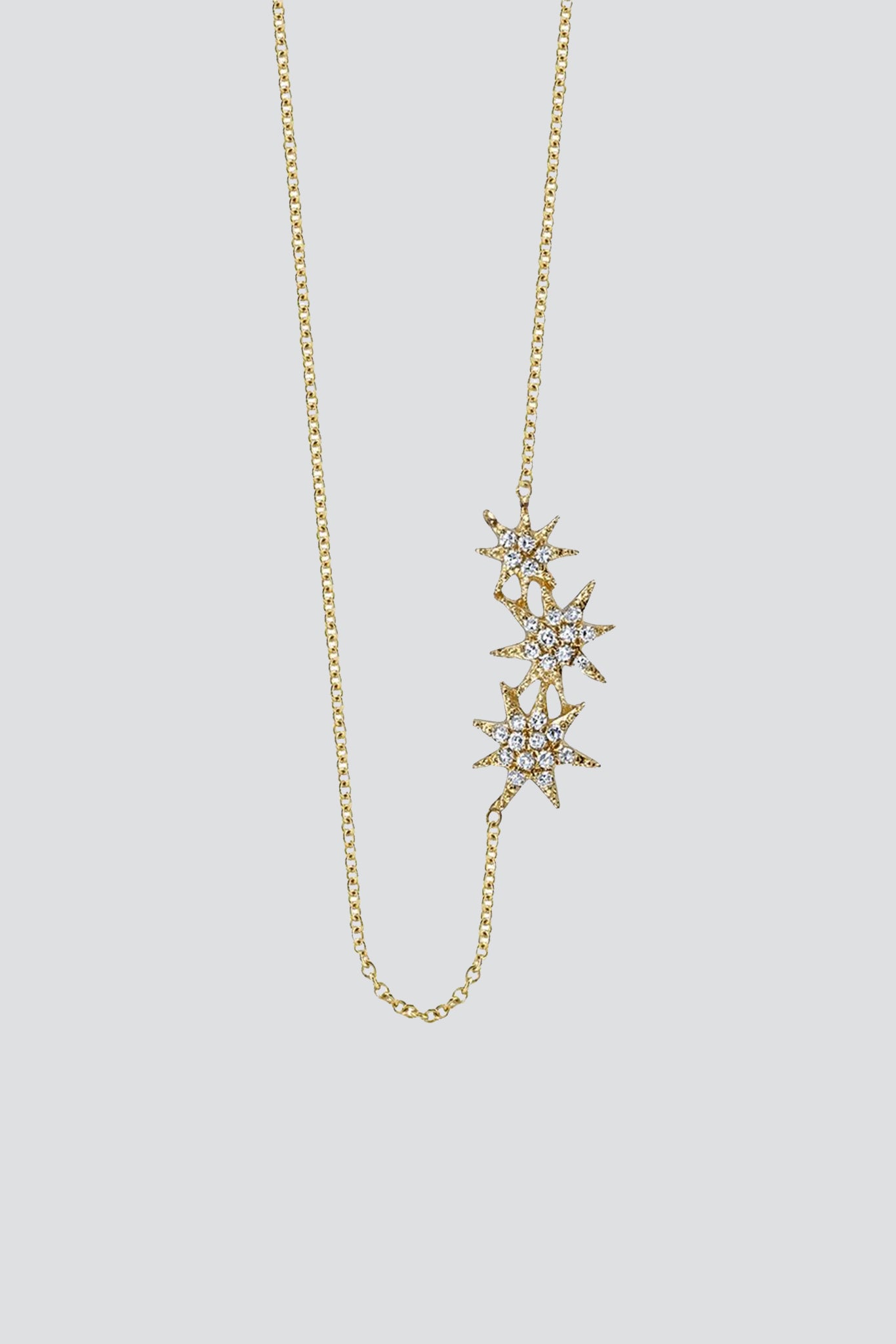 14k Gold Triple Shooting Star Necklace
